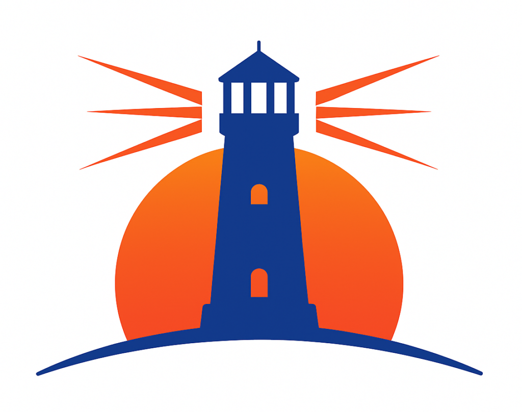 Travel Resources Group light house logo for a Host Travel Agency for Independent Travel Advisors growing their business niche.